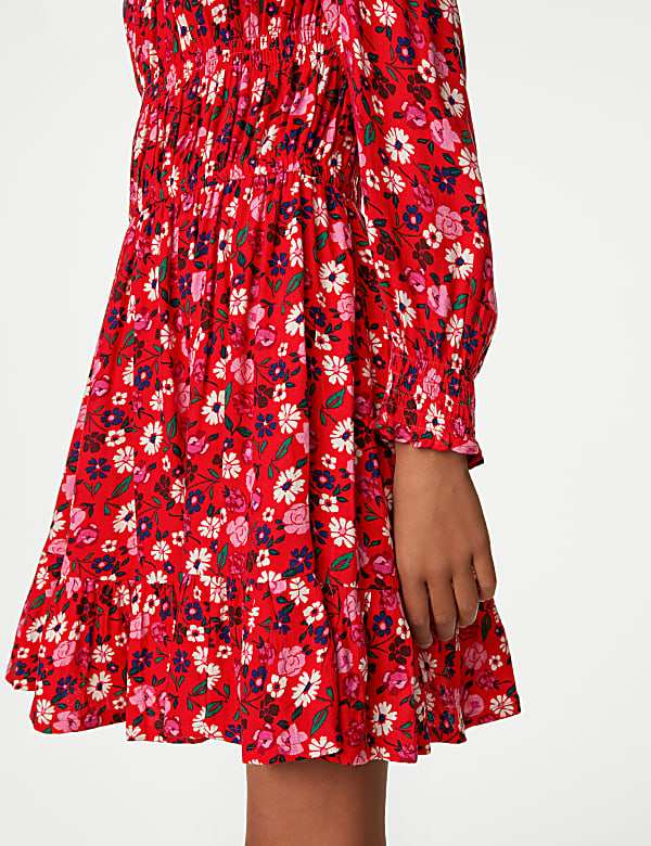 Printed Shirred Dress (6-16 Yrs)