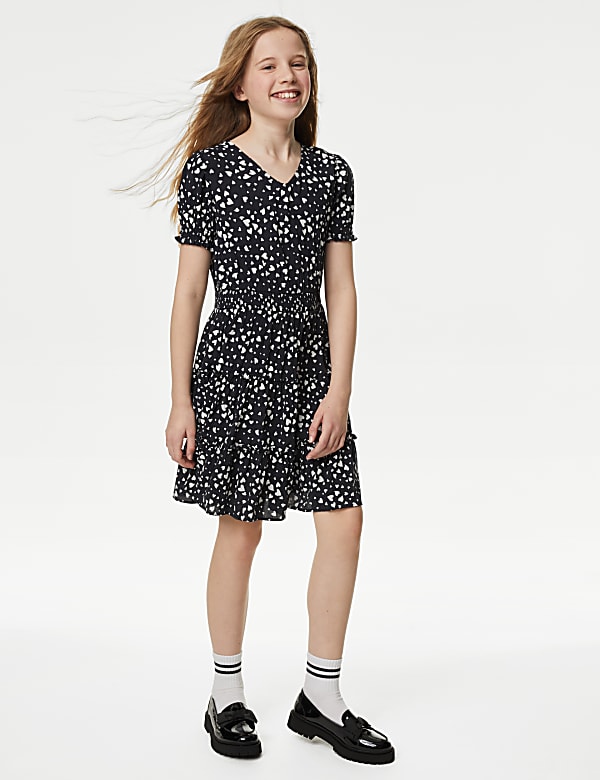 Heart Tiered Dress (6-16 Yrs) - GR