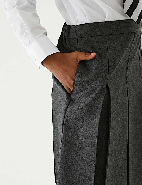 Girls' Plus Fit Permanent Pleats School Skirt (2-18 Yrs) - BG