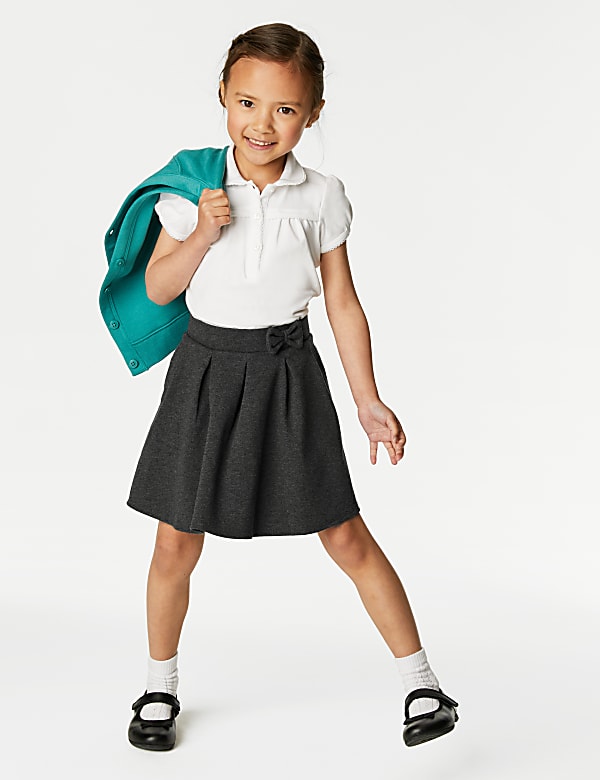 Girls' Jersey Pleated School Skirt (2-14 Yrs) - CN
