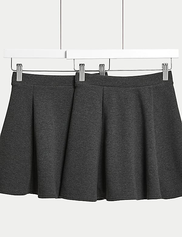 2 Pack Girls' Jersey Skater School Skirts (2-18 Yrs) - BE
