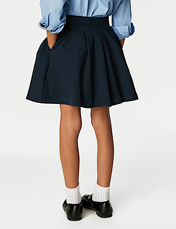 2 Pack Girls' Jersey Bow School Skirts (2-14 Yrs) - US