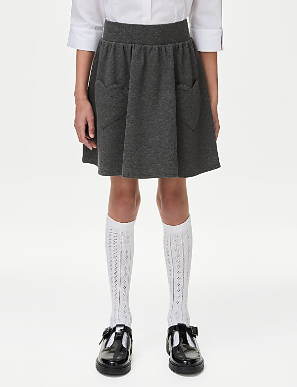Girls' Cotton Rich Skater School Skirt (2-14 Yrs) - AL