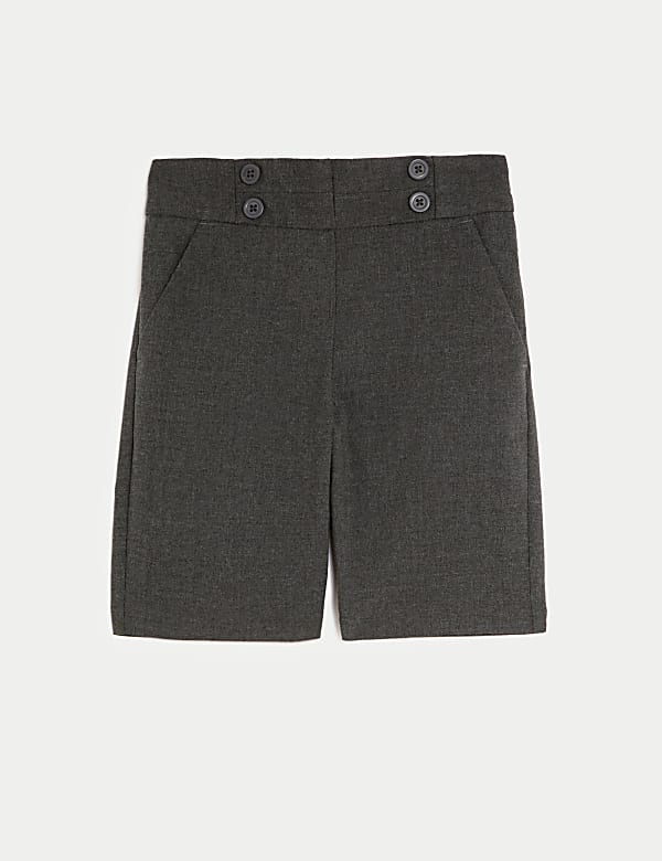 Girls' Button Front School Shorts (2-16 Yrs) - IL
