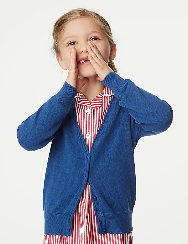 2 Pack Girls' Pure Cotton School Cardigan (3-18 Yrs) - NZ