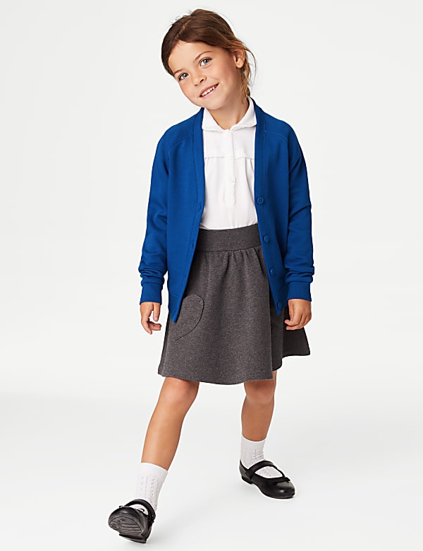Girls' Jersey School Cardigan (2-18 Yrs) - LU