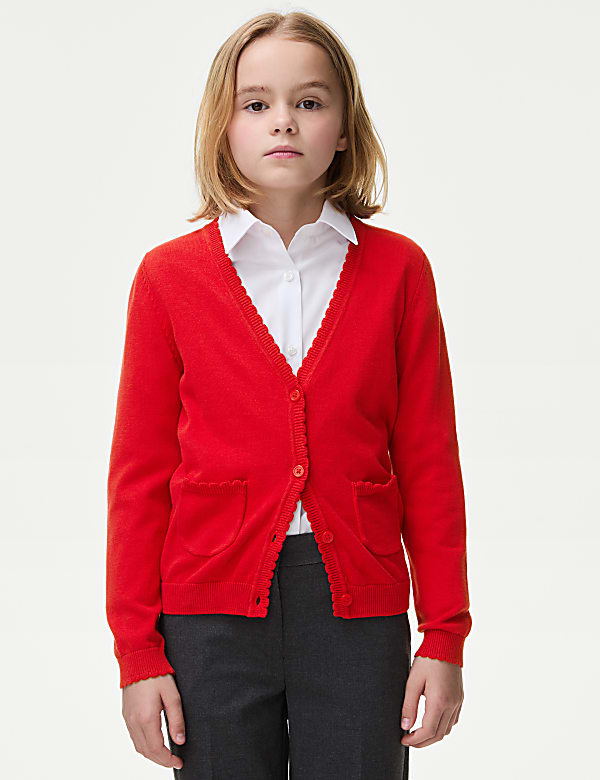 Girls' Pure Cotton School Cardigan (2-18 Yrs) - JO