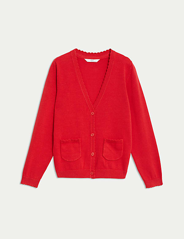 Girls' Pure Cotton School Cardigan (2-18 Yrs) - JO