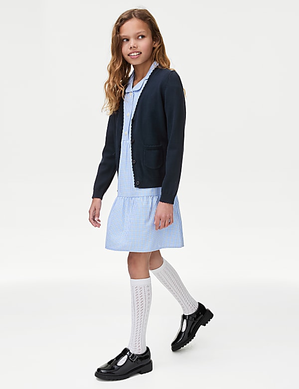 Girls' Pure Cotton School Cardigan (2-18 Yrs) - US