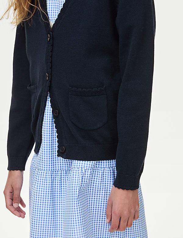 Girls' Pure Cotton School Cardigan (2-18 Yrs) - US