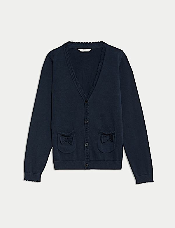 Pure Cotton Bow Pocket Cardigan (3-18 Yrs) - HU