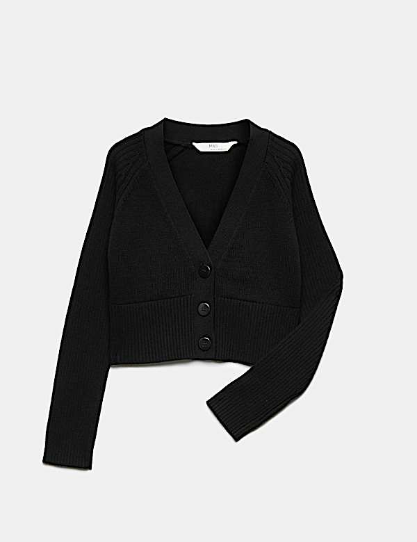 Pure Cotton V-Neck StayNew&trade; School Cardigan - HU