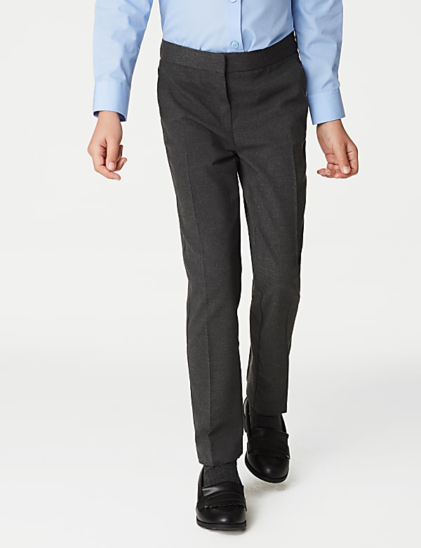 Girls' Slim Leg School Trousers (2-18 Yrs) - US