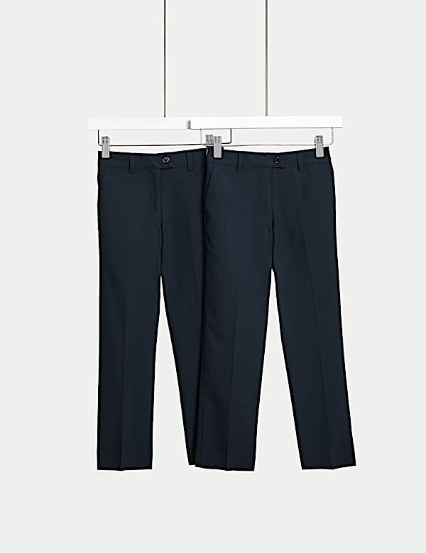 Girls 2Pk Slim Leg School Trousers ( 2-18 Yrs) - CA