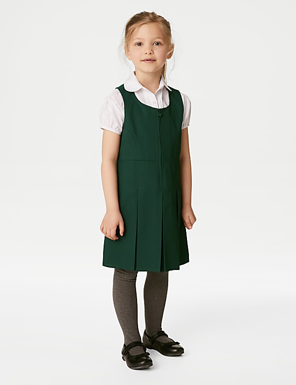 Girls' Pleated School Pinafore  (2-12 Yrs) - CN