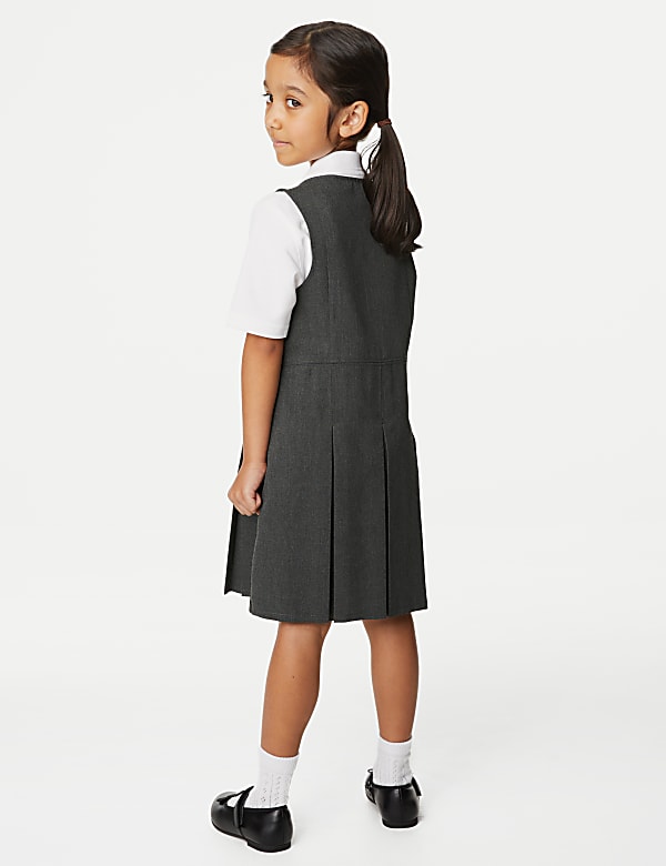 Girls' Longer Length Pleated School Pinafore (2-12 Yrs) - AT