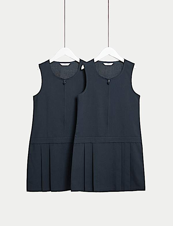 2pk Pleated Pinafores (2-12 Yrs) - NL