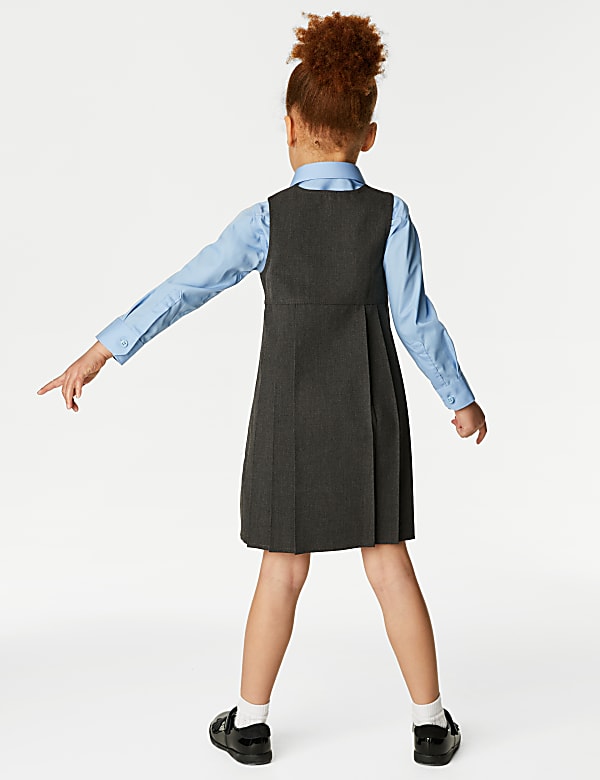 Girls' Double Breasted School Pinafore (2-12 Yrs) - DK