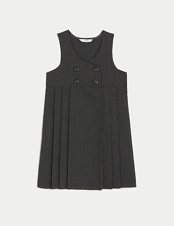 Girls' Double Breasted School Pinafore (2-12 Yrs) - DK