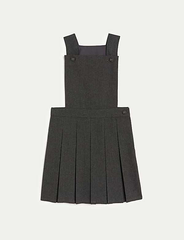 Girls' Pleated Bib School Pinafore  (2-12 Yrs)  - CA