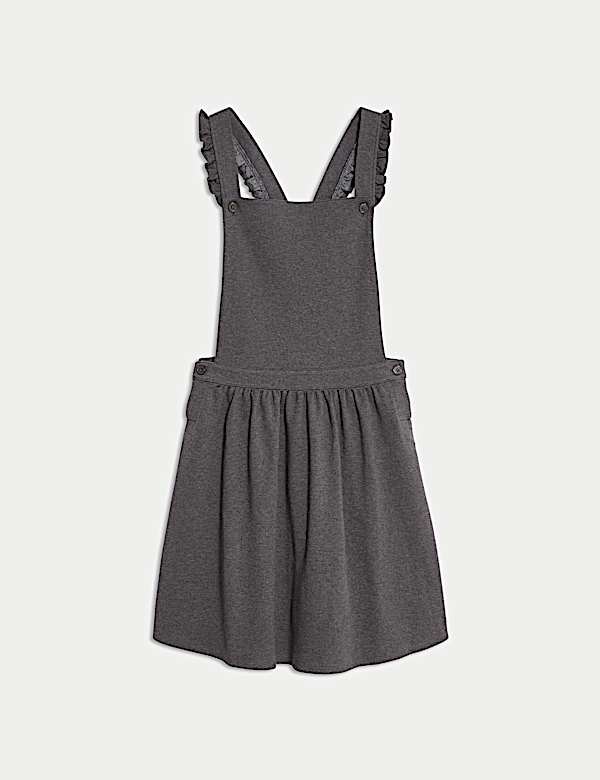 Girls' Jersey Frilled School Pinafore (2-12 Yrs) - AT