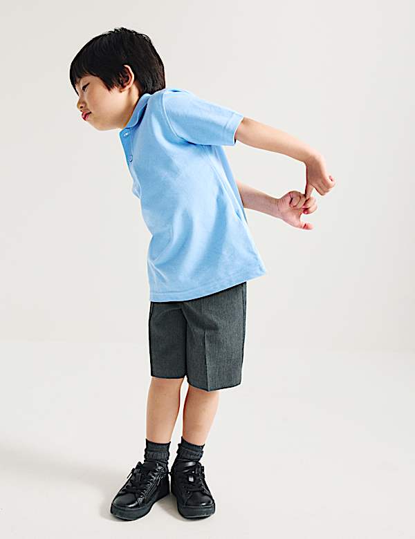 3 Pack Unisex Stain Resist School Polo Shirts (2-18 Yrs) - NO