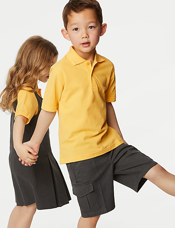 Childrens yellow school polo shirts cheap