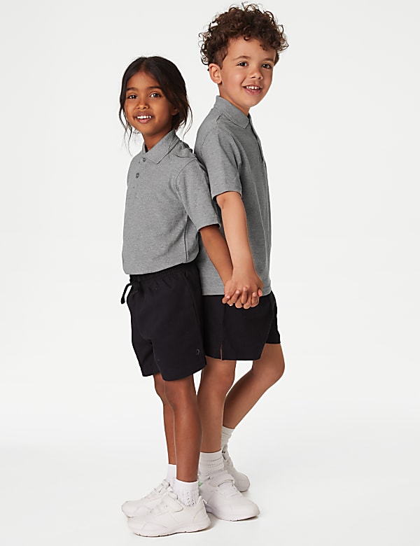Lot de 3&nbsp;polos unisexes 100&nbsp;% coton, parfaits pour l’école (du 2 au 16&nbsp;ans) - CA
