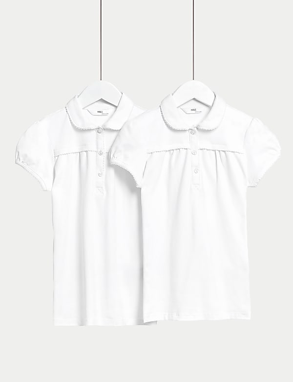 Lot de 2 polos filles en jersey, parfaits pour l’école (du 2 au 18 ans) - CA