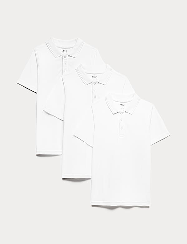 3 Pack Unisex Stain Resist Slim Fit School Polo Shirts (2-18 Yrs) - AU