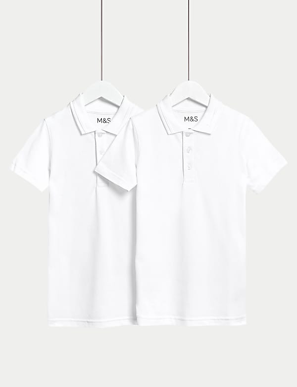 2pk Unisex Easy Dressing School Polo Shirts (3-18 Yrs) - BE
