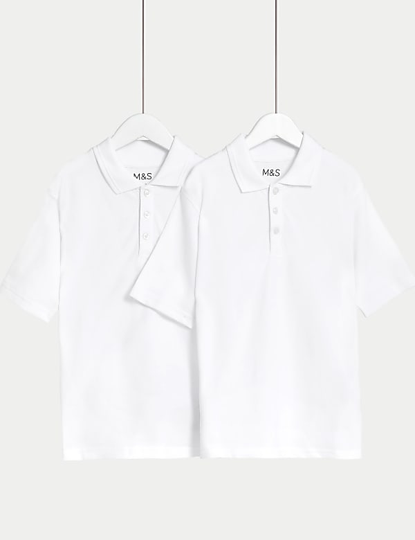 2pk Unisex Easy Dressing School Polo Shirts (3-18 Yrs) - HK