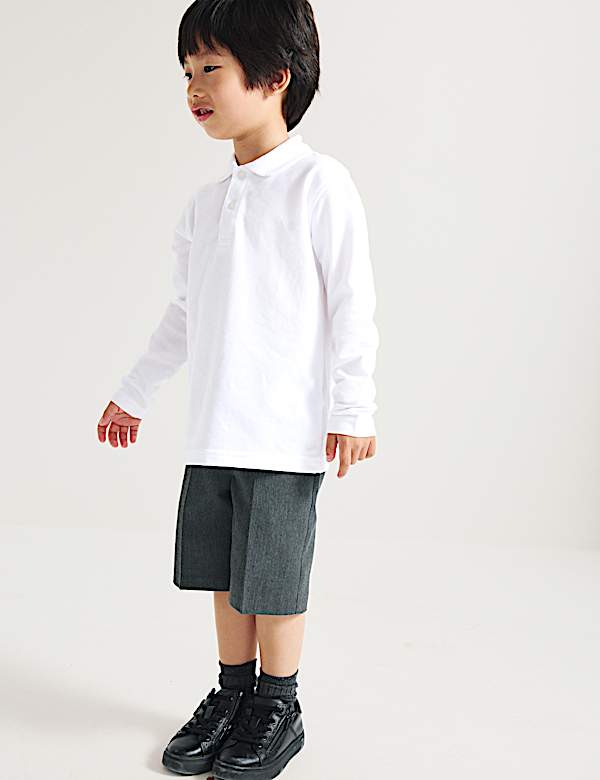 2 Pack Unisex Pure Cotton Stain Resist School Polo Shirts (2-18 Yrs) - TW