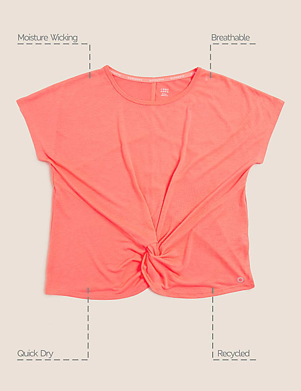 Knot Front Burnout Sports T-Shirt
