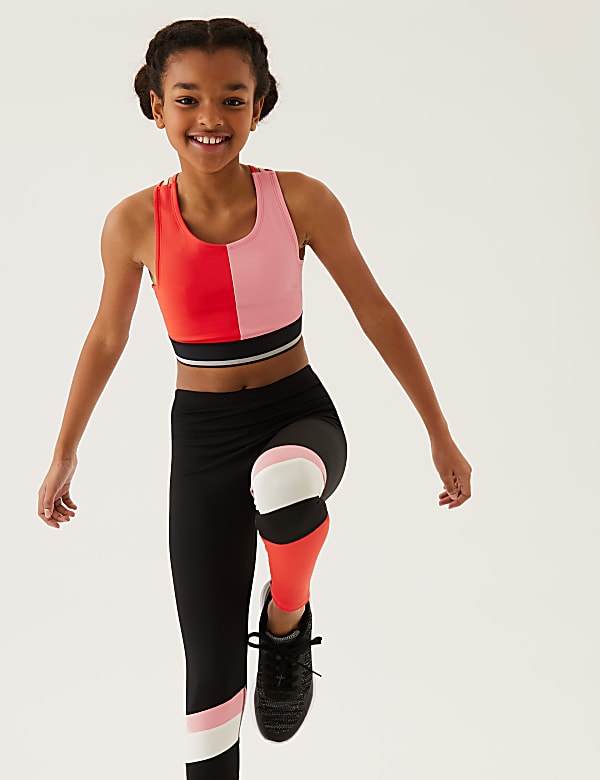 Colour Block Sports Crop Top (6-16 Yrs)