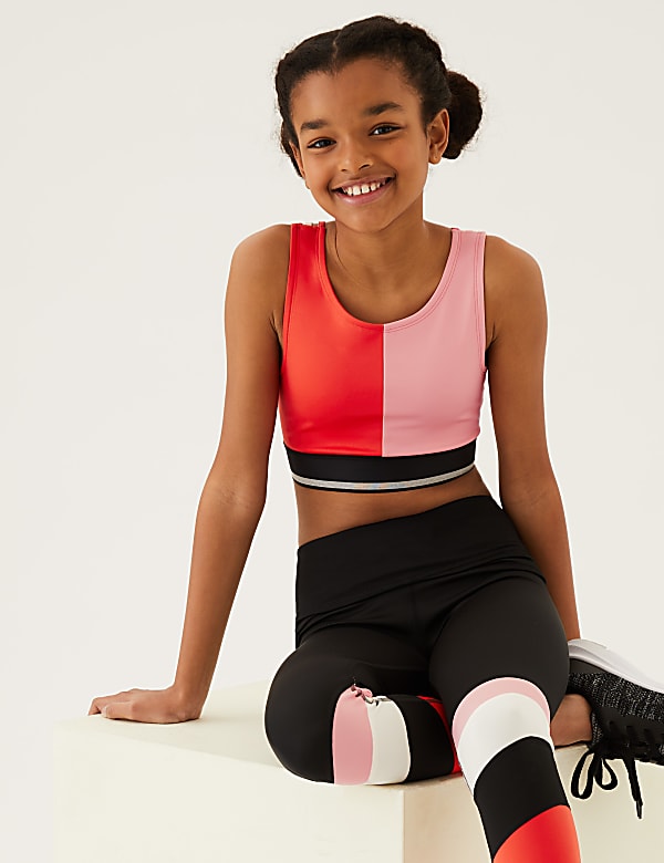 Colour Block Sports Crop Top (6-16 Yrs)