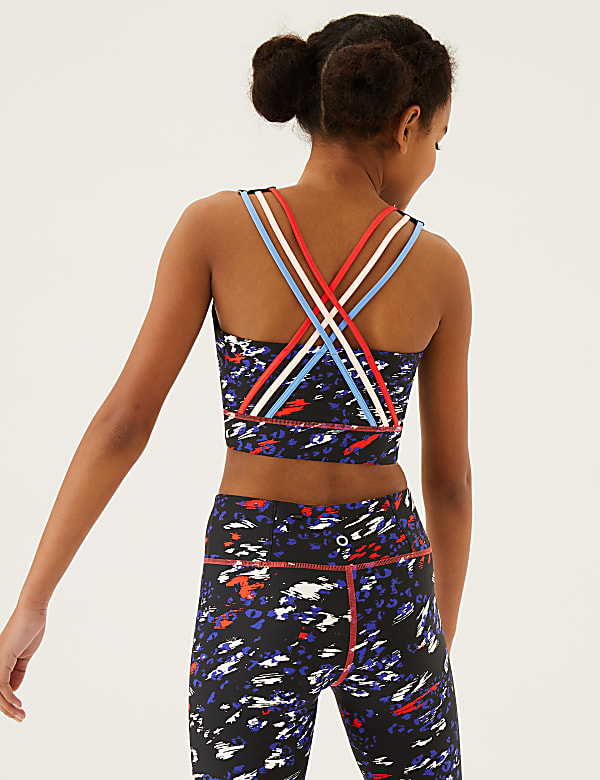 Leopard Print Sports Cropped Top (6-16 Yrs)