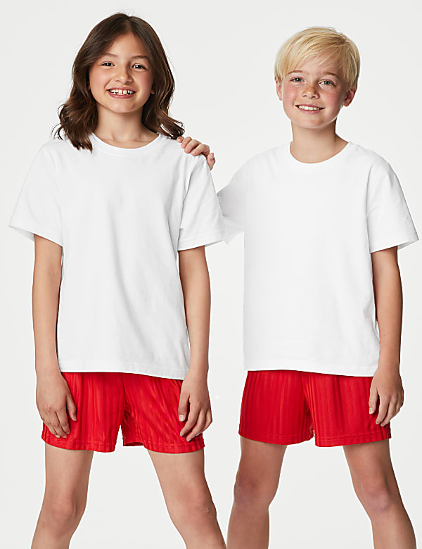 2pk Unisex Pure Cotton School T-Shirts (2-16 Yrs) - FI