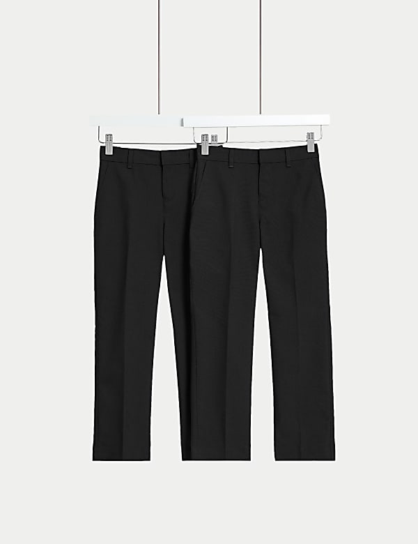 Lot de 2&nbsp;pantalons gar&ccedil;ons coupe standard, parfaits pour l&rsquo;&eacute;cole (du 2 au 18&nbsp;ans) - FR