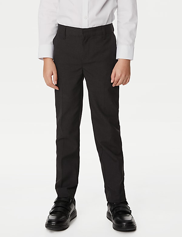 Lot de 2 pantalons gar&ccedil;ons coupe slim, parfaits pour l&rsquo;&eacute;cole (du 2 au 18 ans) - FR