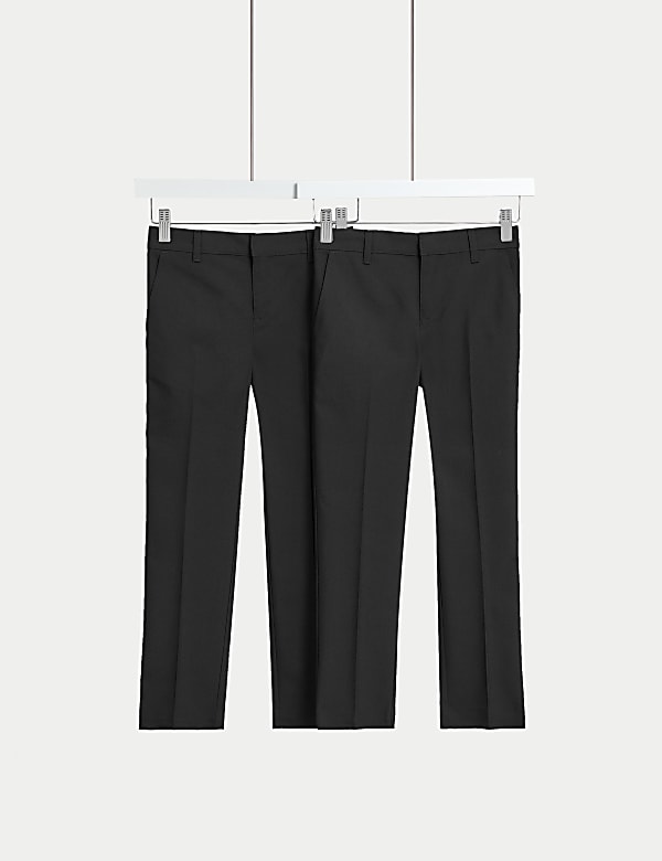 2 Pack Boys' Slim Leg School Trousers (2-18 Yrs) - US