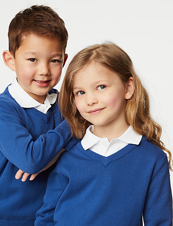 2 Pack Unisex Pure Cotton School Jumper (3-18 Yrs) - GR