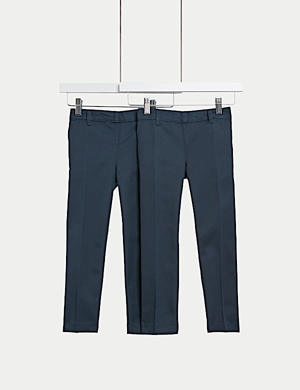 2pk Boys' Slim Leg School Trousers (2-18 Yrs) - PT