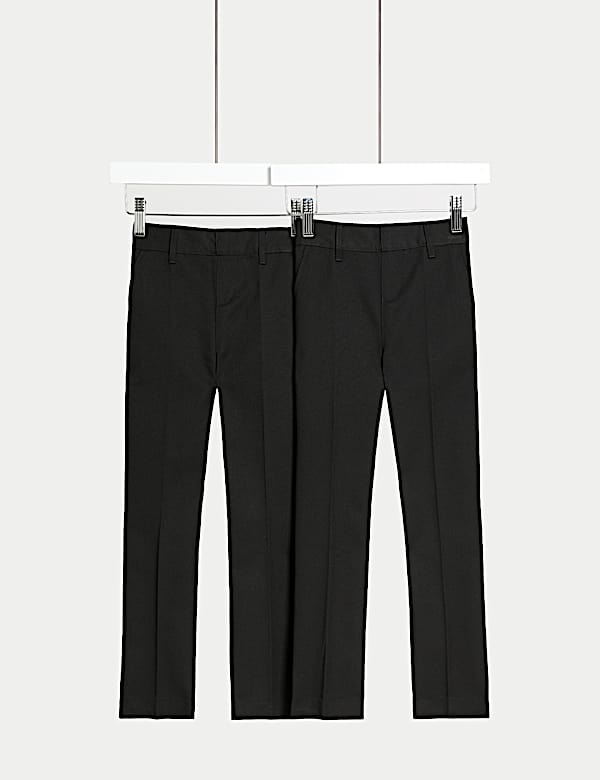 2pk Boys' Slim Leg School Trousers (2-18 Yrs) - US