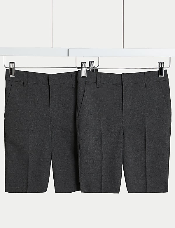 2pk Boys' Skinny Leg School Shorts (2-14 Yrs) - KG