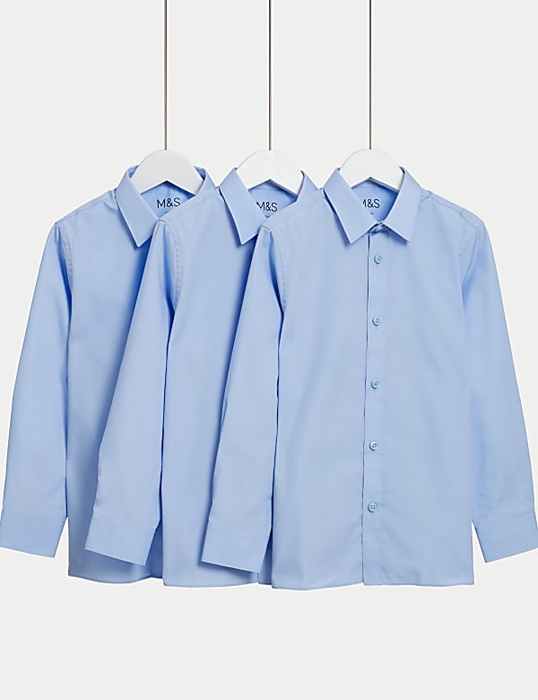 3pk Boys' Slim Fit Easy Iron School Shirts (2-16 Yrs) - BG