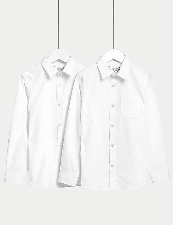2pk Boys' Regular Fit Cotton School Shirts (2-18 Yrs) - SG