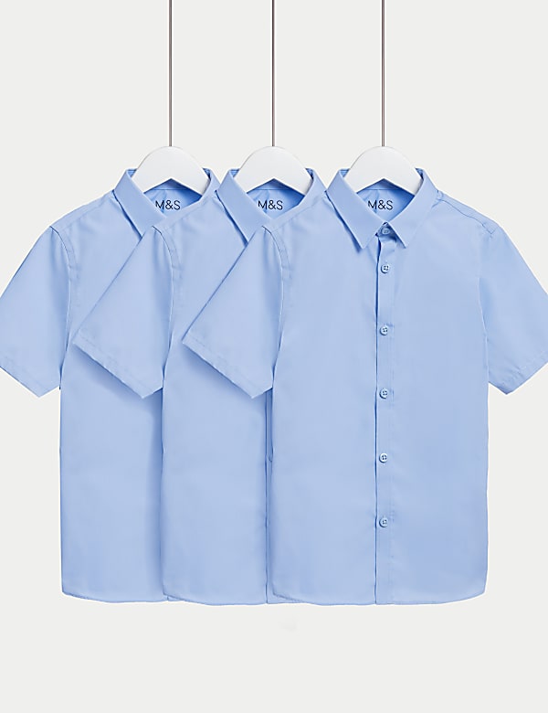3 Pack Boys' Slim Easy Iron School Shirts (2-16 Yrs) - JP