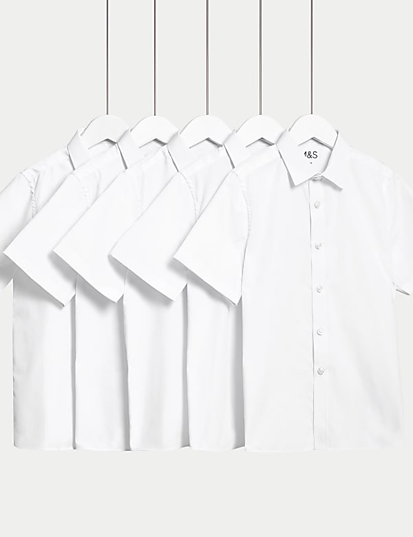 Lot de 5&nbsp;chemises garçons coupe standard, repassage facile (du 2 au 18&nbsp;ans) - BE