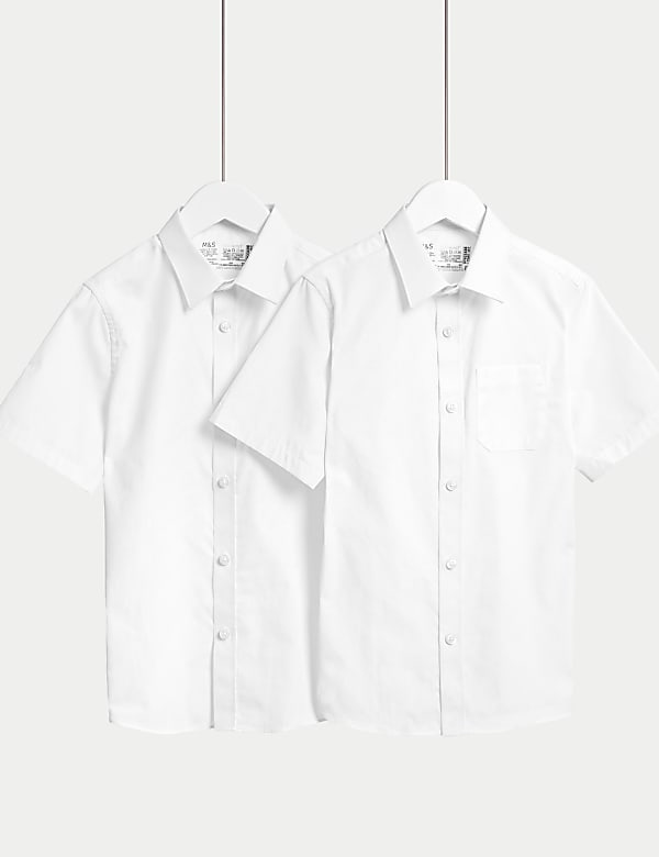2pk Boys' Regular Fit Cotton School Shirts (2-18 Yrs) - CH